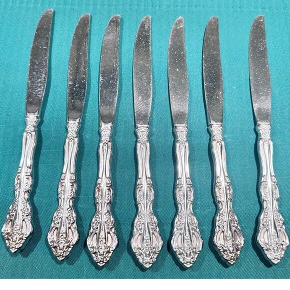 Oneida Michelangelo Cube Heirloom Stainless Dinner Knives-Set of 7 - Picture 1 of 3